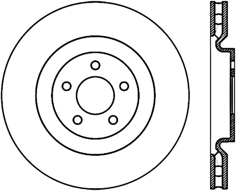 Stoptech 127.61089CR 07-13 Mustang Shelby / 11-13 Mustang GT Fr Right Slotted & Drilled CRYO-STOP Brake Rotor