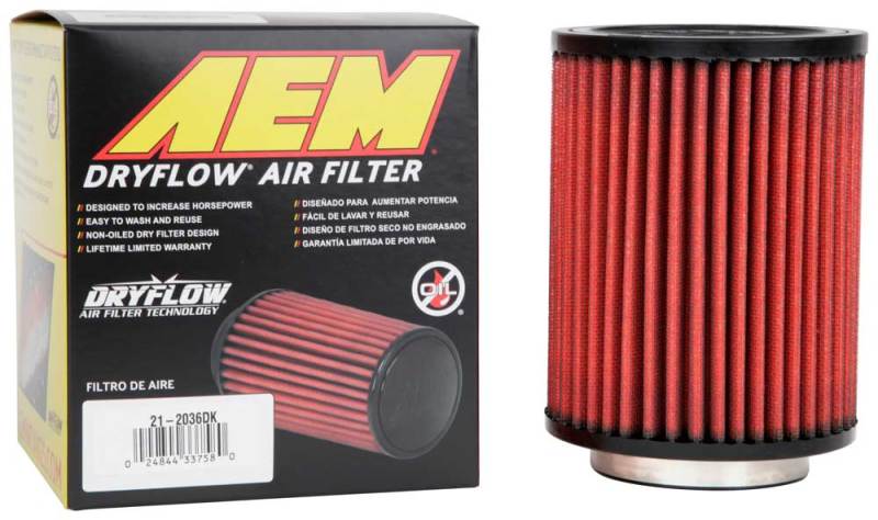 AEM 21-2036DK Aif Filter, 3inFLG/ 5inOD/ 6-1/2inH Dry Flow