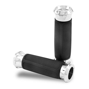 Performance 0063-2082-CH Machine Handle Grip Set Overdrive - Chrome