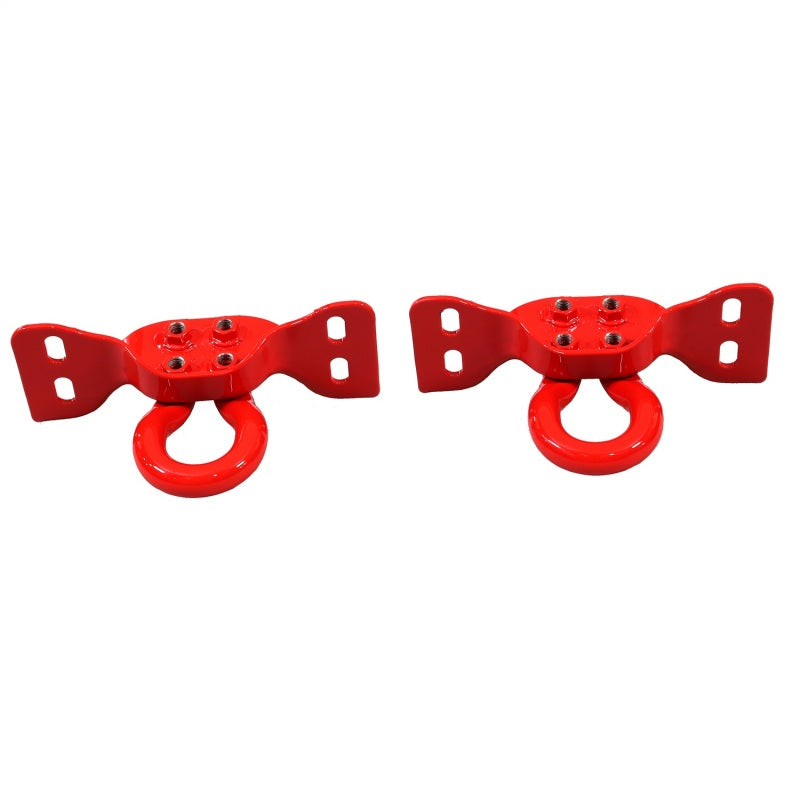 fits Ford 17-22 Racing M-18954-SDR Super Duty Tow Hooks - Red (Pair)