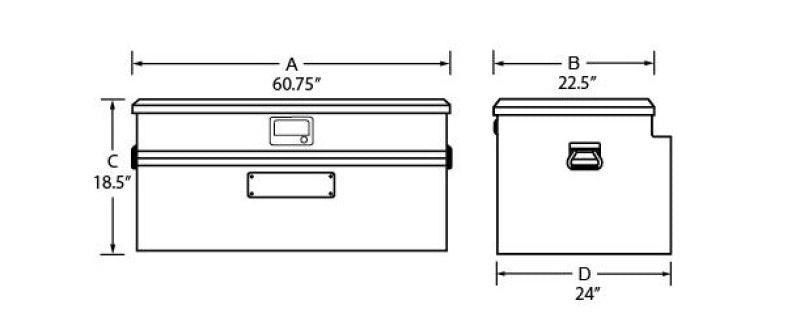 Tradesman 9460WB Aluminum Flush Mount Truck Tool Box Full/Wide (60in.) - Brite