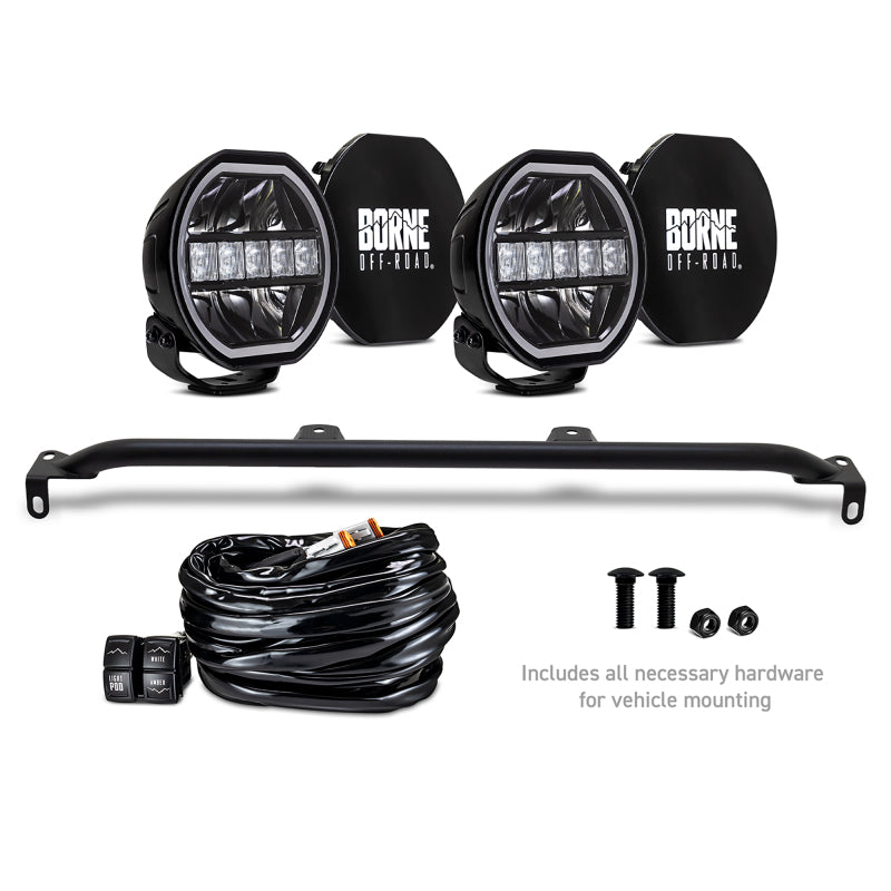 Borne Off-Road BNLT-BR-21M-B27 2021+ fits Ford Bronco Direct Fit Lights - Mod Bumper - 2in x 7in Round - Bumper