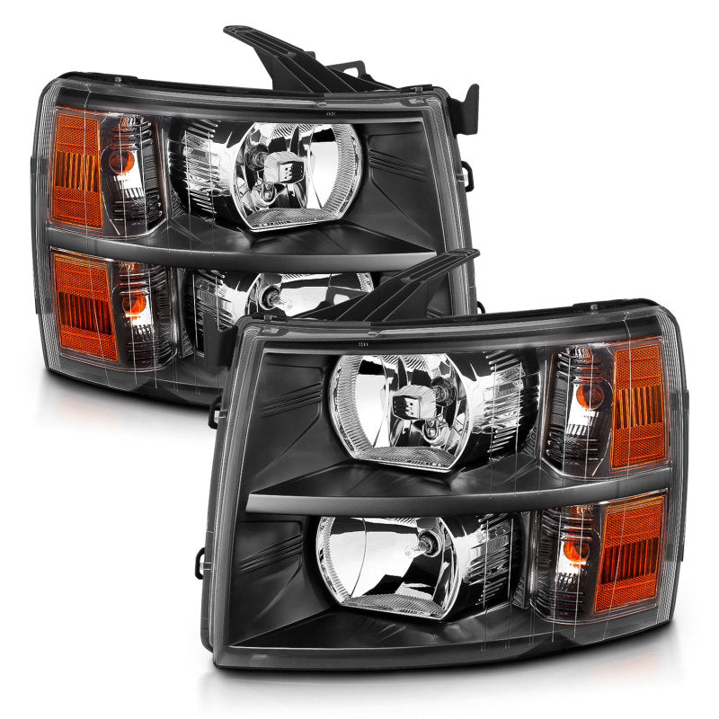 ANZO 111393 2013 fits Chevrolet 07-20 Silverado Crystal Headlights Black