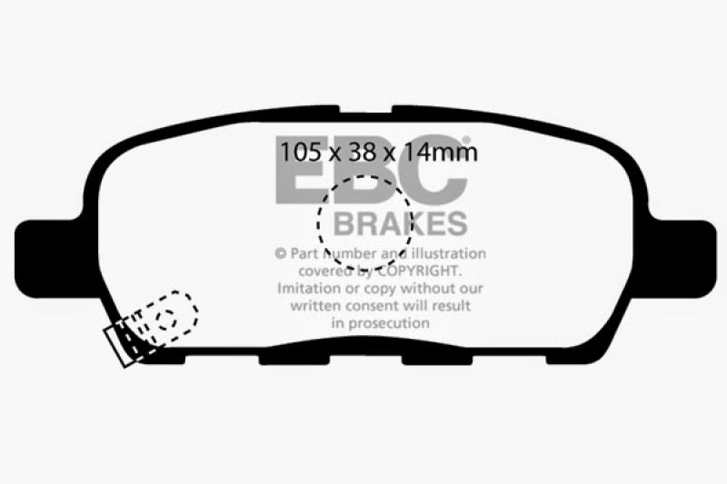 EBC DP21955 fits Infiniti 08-13 EX35 3.5 Greenstuff Rear Brake Pads