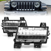 ANZO 511086 2021 fits Jeep 18-20 Wrangler LED Side Markers Chrome Housing Clear Lens w/ Sequential Signal