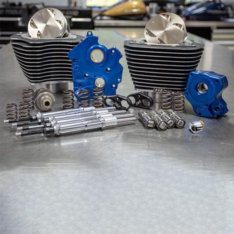 S&S 310-1054B Cycle 2017+ M8 Models 4.250in Bore 550C Cam w/ Black Pushrods Powe