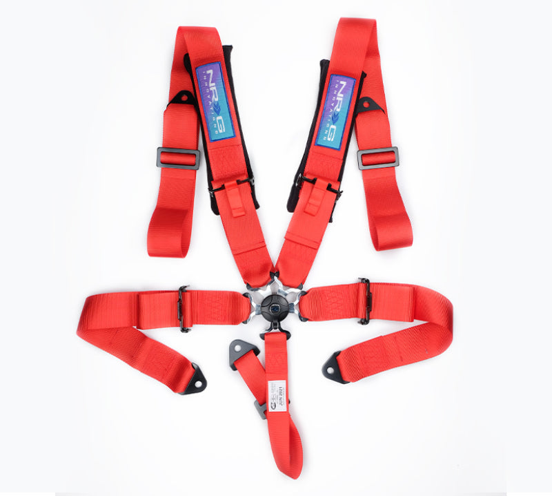 NRG SBH-B6PCRD 5PT 3in. Seat Belt Harness / Cam Lock - Red