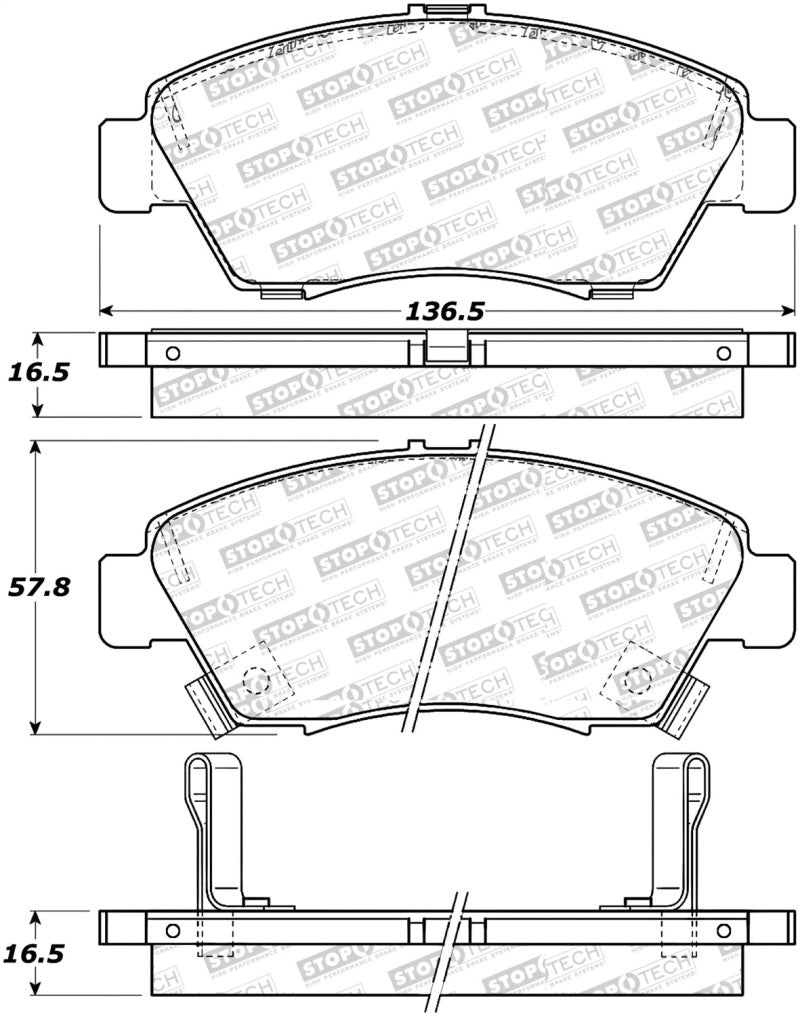 Stoptech 305.0948 Street Select Brake Pads - Rear
