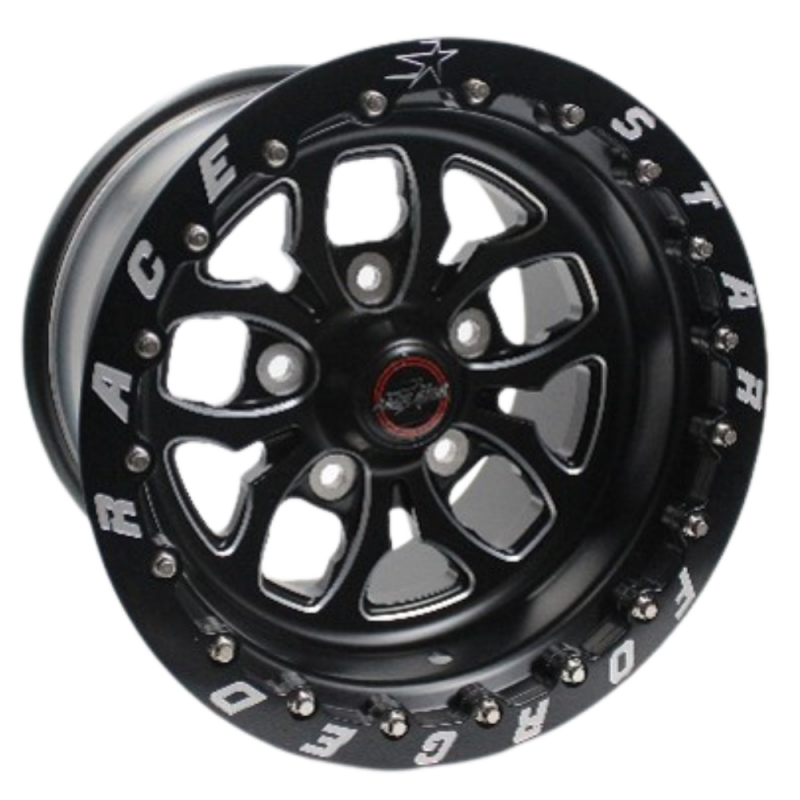 Race Star 64-511536511B 64 Pro Forged Wicked 15x11 Lug Mount Black Anodized/Machined 5x135BC 6.50BS