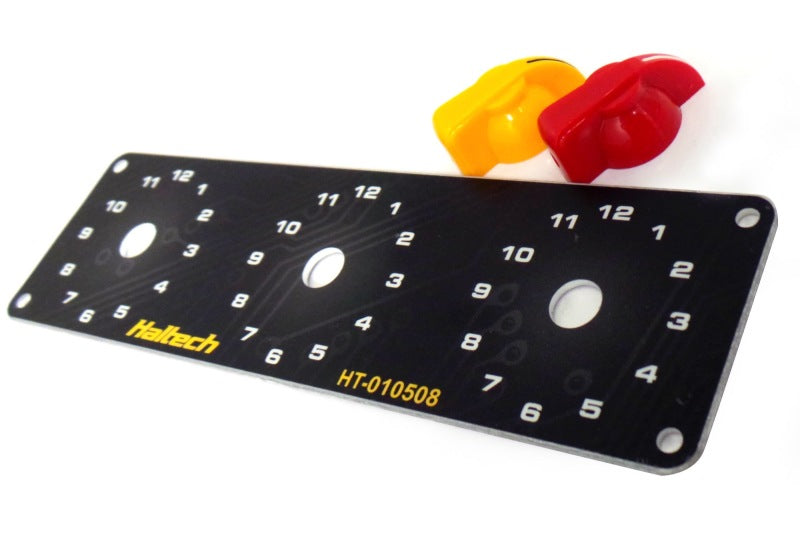 Haltech HT-010510 Triple Switch Panel Kit w/Yellow & Red Knobs