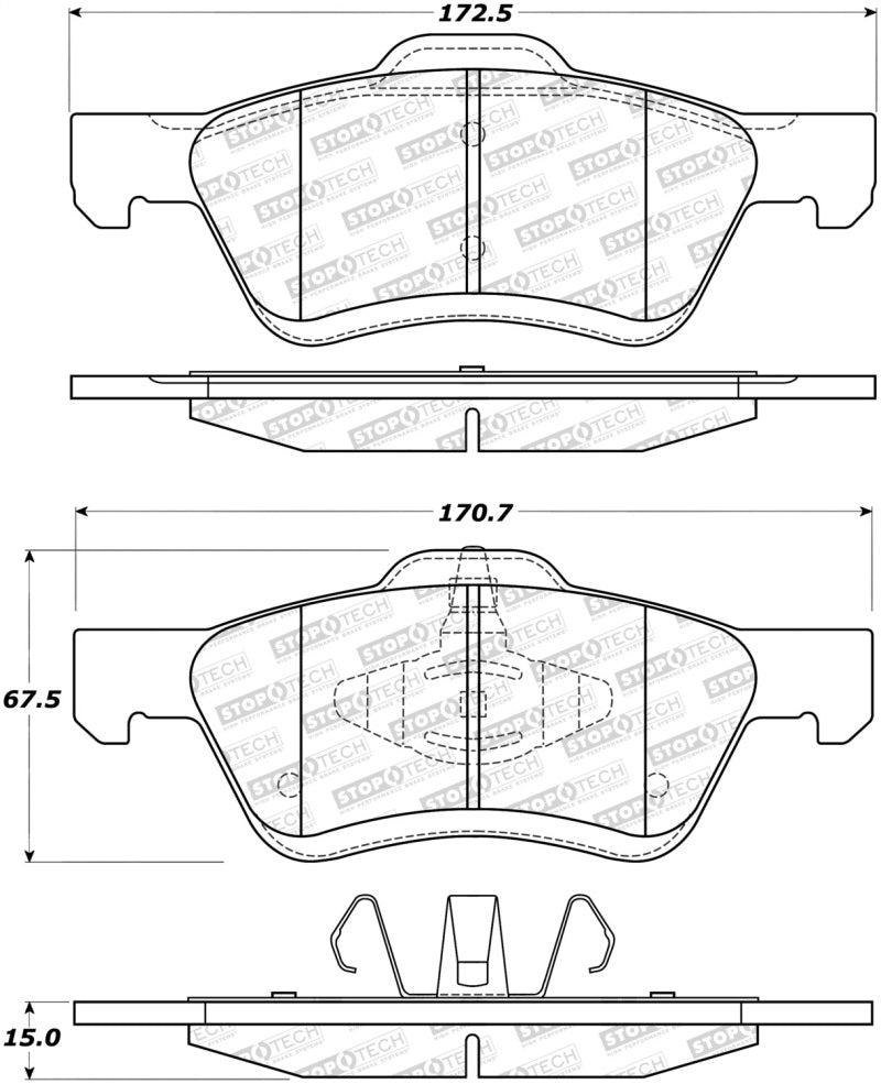 Stoptech 308.1047 Street Brake Pads