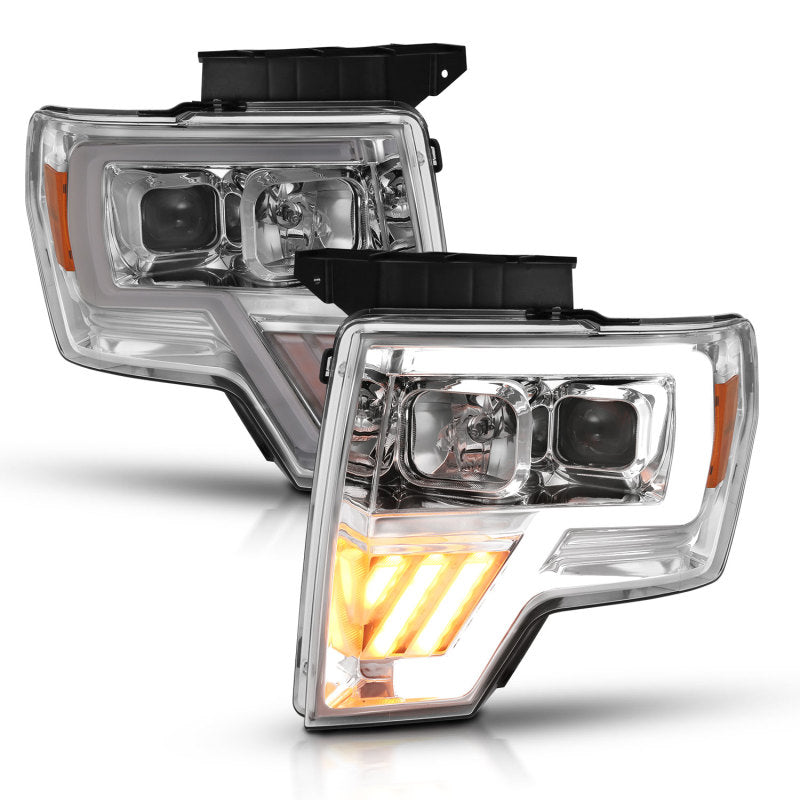 ANZO 111446 2014 fits Ford 09-20 F-150 Projector Headlight Chrome Amber