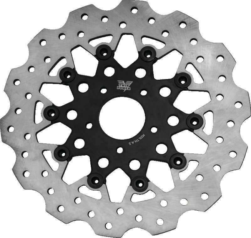 Twin Power 666847 fits  08-13 FLH FLT 08-16 FLHR 06-17 Dyna Front 11.8 Scalloped