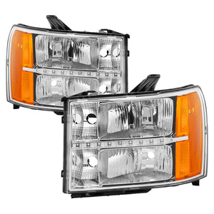 xTune 9037436 fits GMC Sierra 07-13 Headlights with Daytime LED Running Light -