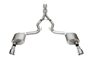 CORSA Performance 21250 Corsa 24+ fits Ford Mustang GT Xtreme Cat-Back Exhaust Sys. 3.0in Dual Rear Exit w/4.5in Pro Series Tips