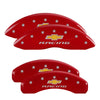 MGP 14036SBRCRD 4 Caliper Covers Engraved Front & Rear fits Chevy Racing Red Fin