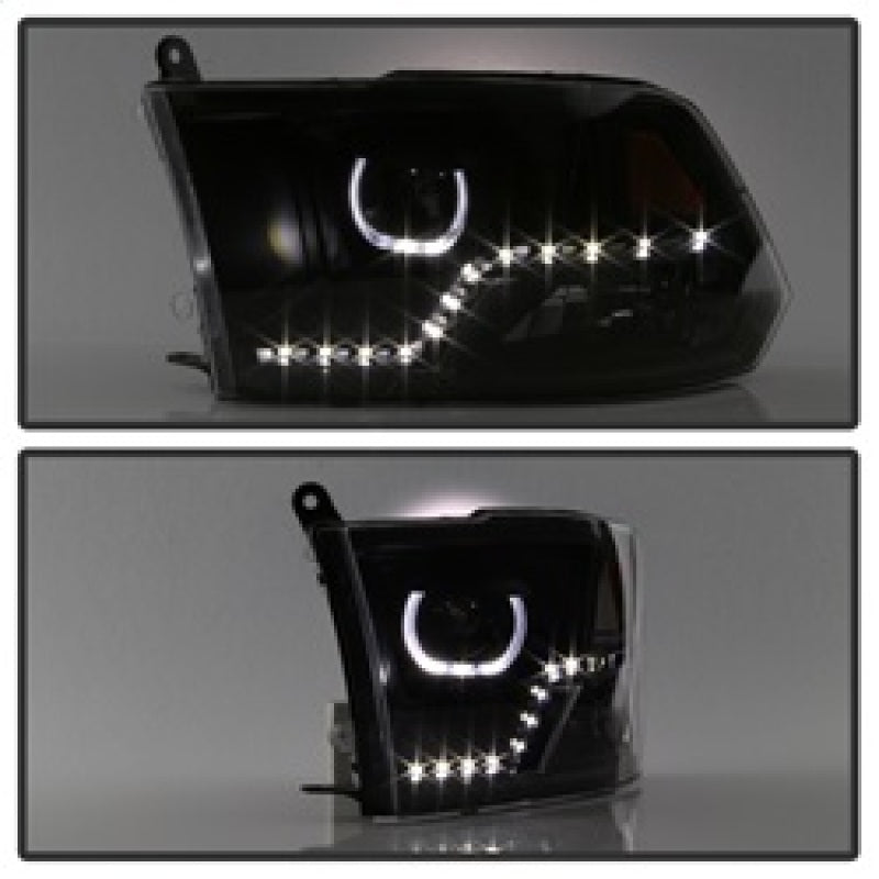 xTune 9036729 fits Dodge Ram 2009-2014 Halo LED Projector Headlights - Black PR