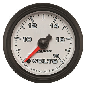 AutoMeter 19592 Autometer Pro-Cycle Gauge Voltmeter 2 1/16in 18V Digital Stepper Motor White