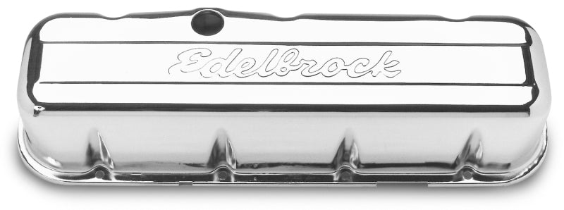 Edelbrock 4680 Valve Cover Signature Series fits Chevrolet 1965 and Later 396-502 V8 Chrome