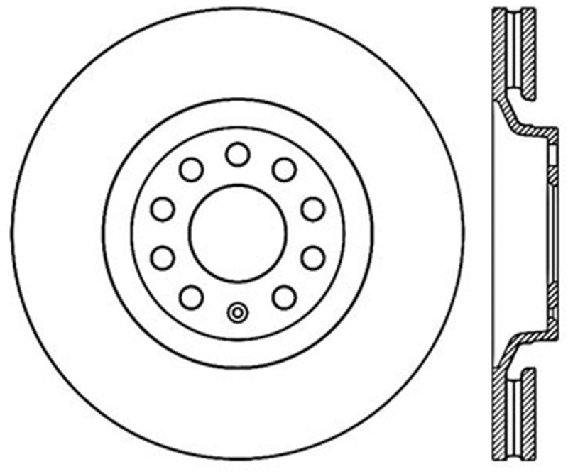 Stoptech 127.33096CR 01-09 Audi A4 Sport Slotted & Drilled Front Right Cryo Rotor