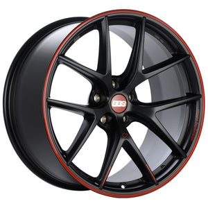BBS CI2402NE CI-R Nurburgring Edition 19x9.5 5x120 ET40 Satin Black/Red Lip Wheel - 82mm PFS Required