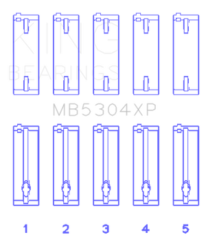 King Engine Bearings MB5304XP0.25 fits Mazda B6/B6-T/ZM Main Bearing Set+0.25mm