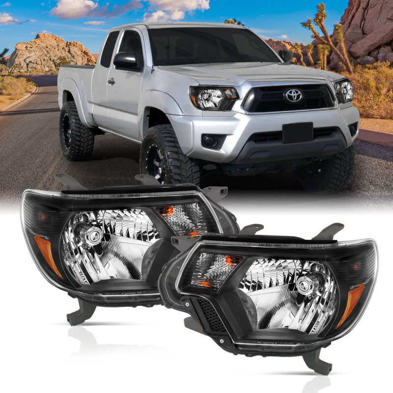 ANZO 111395 2015 fits Toyota 12-20 Tacoma Crystal Headlights Black