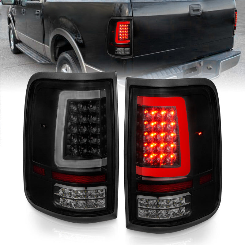 ANZO 311343 2006 fits Ford 04-20 F-150 LED Tail Lights w/ Light Bar Black Housing Smoke Lens