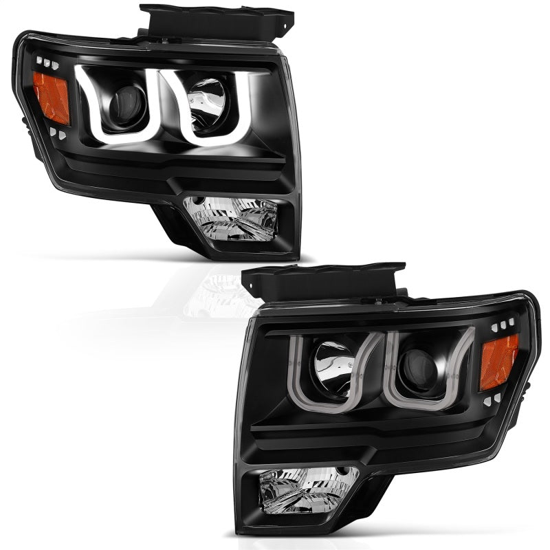 ANZO 111263 2014 fits Ford 09-20 F-150 Projector Headlights w/ U-Bar Black