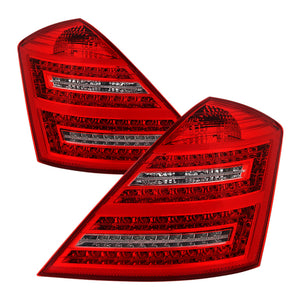 9028458 Xtune fits Mercedes Benz W221 S-Class LED Tail Lights Red Clear ALT-JH