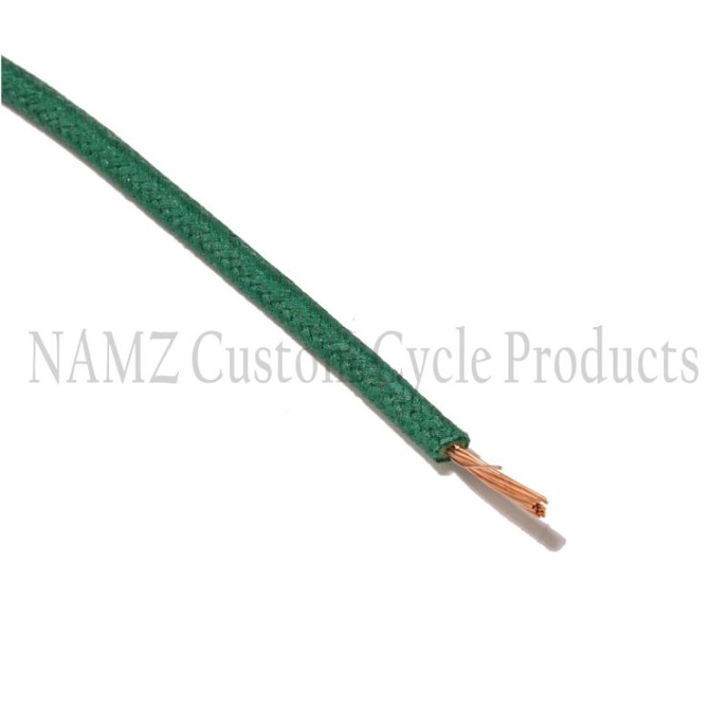 NAMZ NCBW-8 OEM Color Cloth-Braided Wire 25ft. Pack 16g - Green