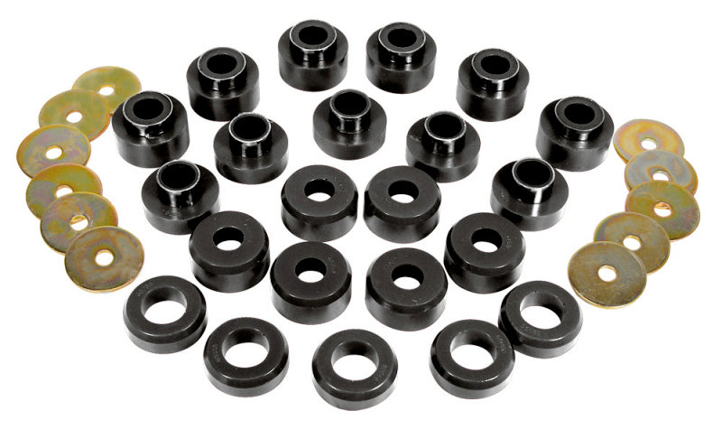 Prothane 1-107-BL 97+ fits Jeep TJ Body Mount Kit - Black