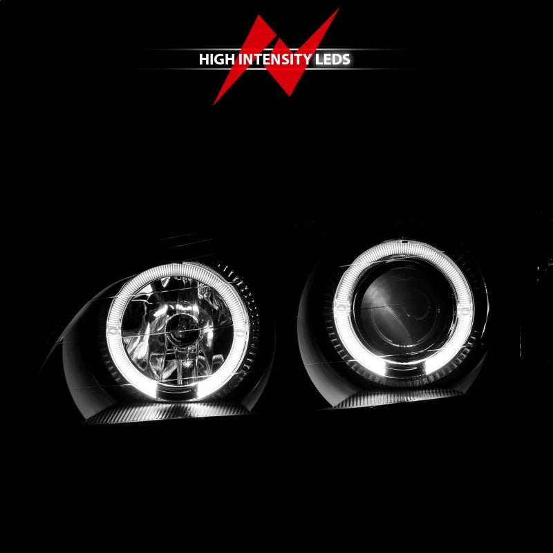 ANZO 121077 2004 fits Infiniti 00-20 I30 Projector Headlights w/ Halo Black