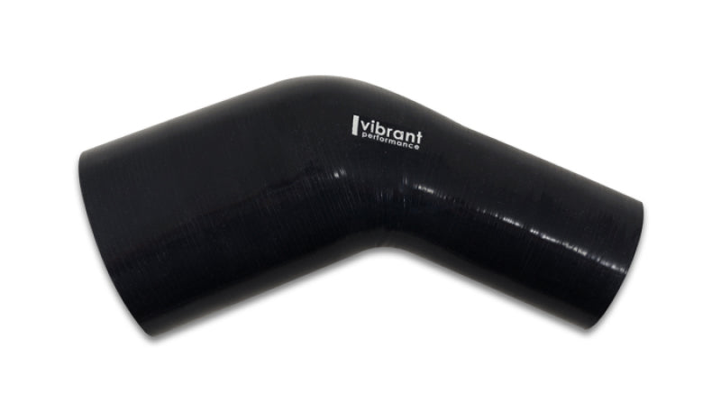 Vibrant 19771  ID x 3.25in ID Gloss Black Silicone 45 Degree Transition Elbow