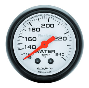 AutoMeter 5732 Autometer Phantom 52mm 120-240 Deg F Mechanical Water Temp Gauge