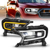 ANZO 111613 fits Ford 19-23 Ranger Full LED Projector Headlights w/ Initiation & Sequential - Black