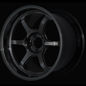 Advan YA68K24ETB R6 18x10.0 +24 5x114.3 Racing Titanium Black Wheel