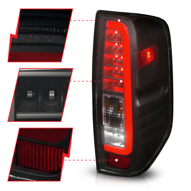 ANZO 311444 2021 fits Nissan 05-20 Frontier LED Taillights Black Housing/Smoke Lens