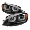 Spyder 5080578 fits Volkswagen 14-16 Golf VII Projector Headlights DRL LED Blk