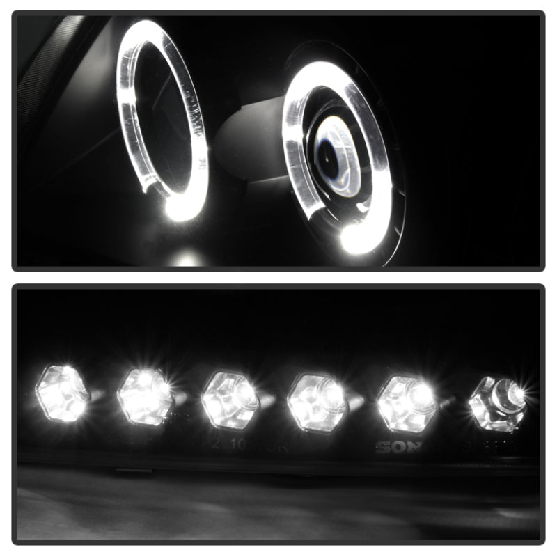 Spyder 5078445 fits Ford 97-03 F150 Projector - LED Halo Amber Reflctr LED Blk