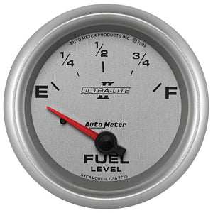 AutoMeter 7716 Gauge Fuel Level 2-5/8in. 240 Ohm(e) to 33 Ohm(f) Elec II