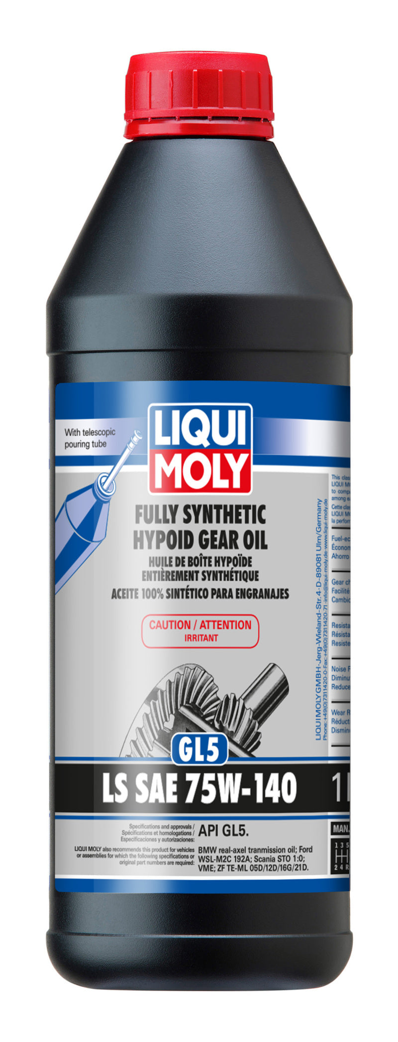 LIQUI MOLY 20042 1L Fully Synthetic Hypoid Gear Oil (GL5) LS SAE 75W140