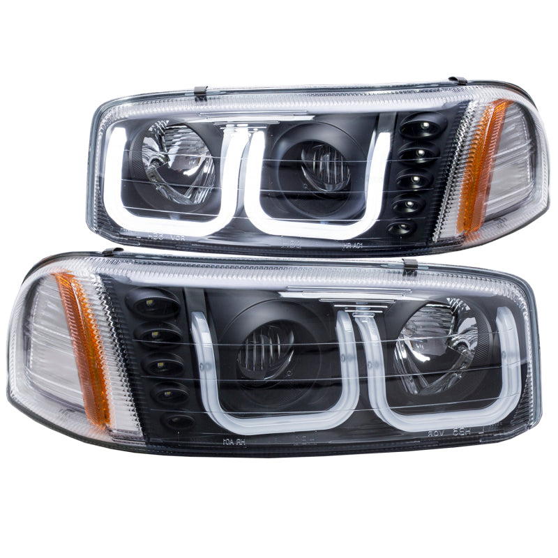 ANZO 111303 1906 Gmc Sierra 1500 Projector Headlights w/ U-Bar Black