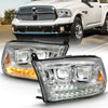 ANZO 111465 2018 fits Dodge 09-20 Ram 1500 Led Projector Plank Style Switchback H.L Halo Chrome Amber (OE Style)