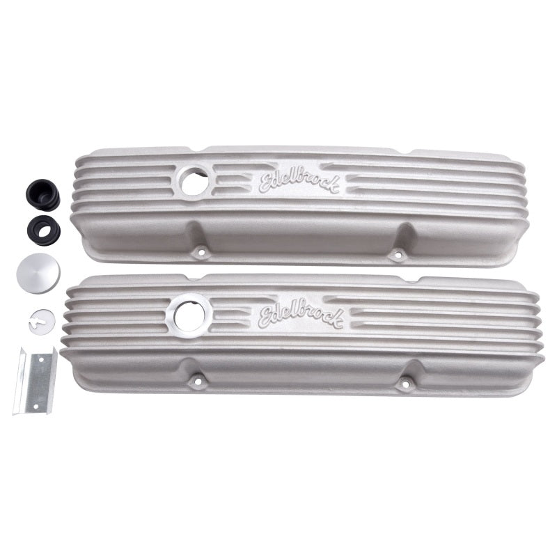 Edelbrock 41449 Valve Cover Classic Series fits Chevrolet 1959-1986 262-400 CI V8 w/ Oil Fill Hole Satin