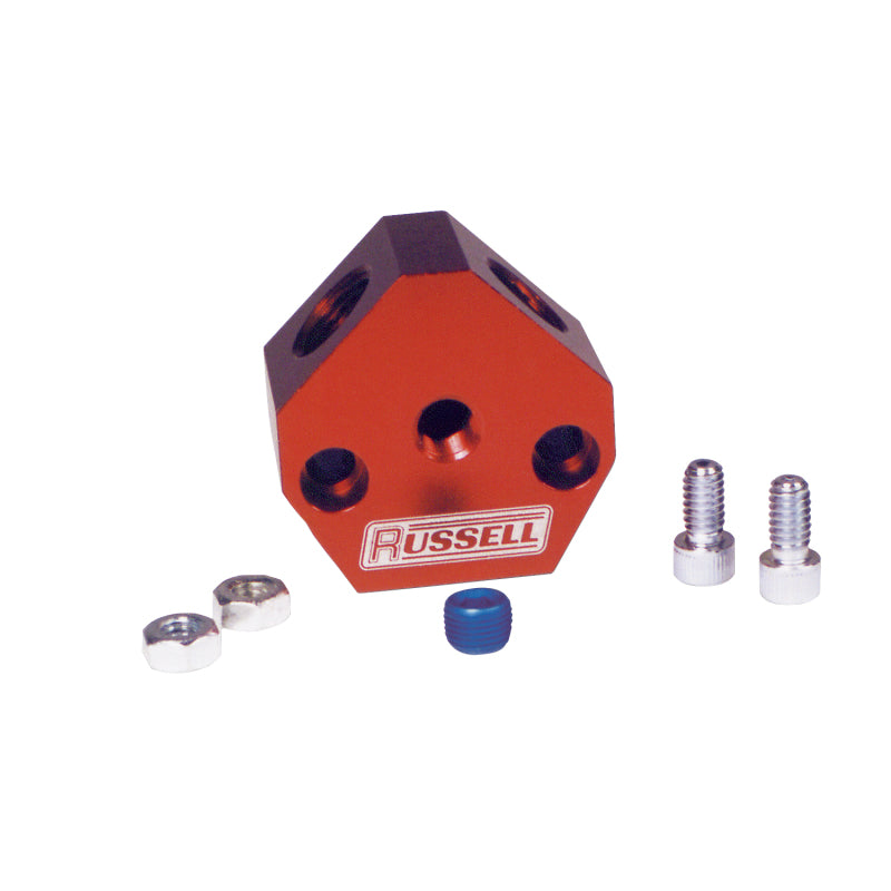 Russell 650360 Performance Billet Aluminum Y-Block w/ 1/2in inlet & 3/8in outlet