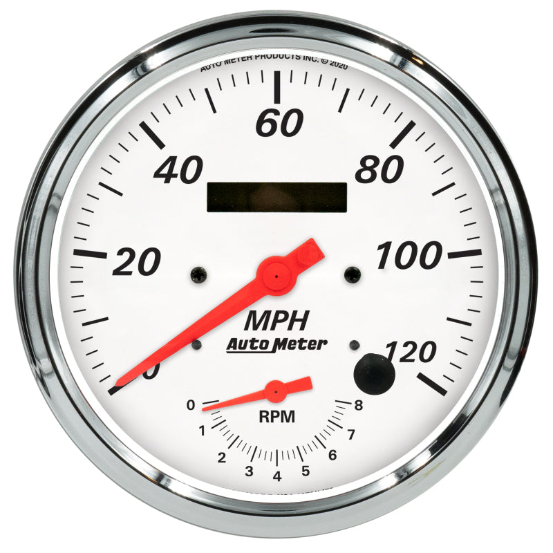 AutoMeter 1370 Autometer Arctic White Tach/Speedo 5in. - 120mph & 8k RPM
