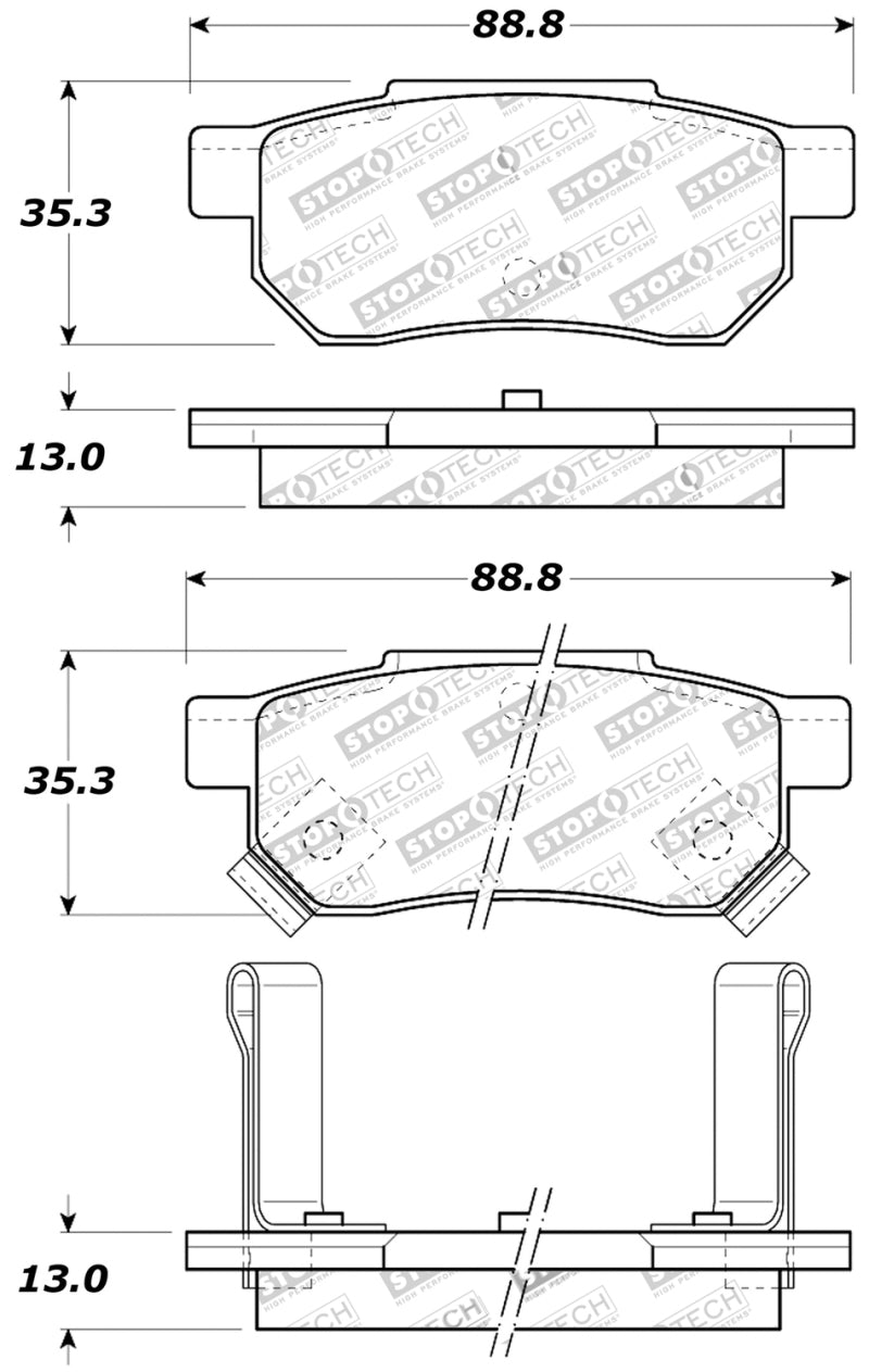Stoptech 309.0374 Performance 90-01 Integra (exc. Type R)/90-93 fits Civic EX Coupe w rear disc & abs/99-00 Civic
