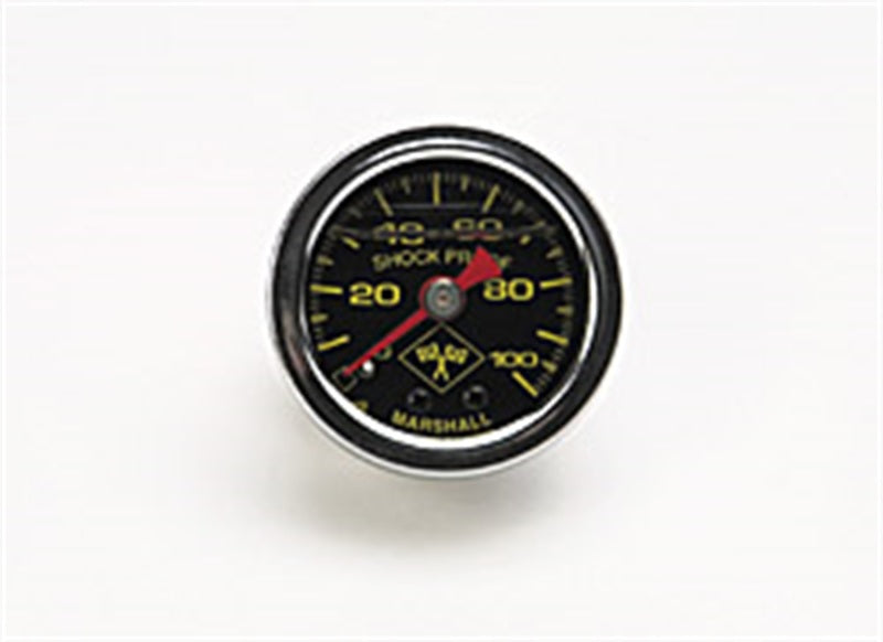 Russell 650320 Performance 100 psi fuel pressure gauge black face chrome case (Liquid-filled)