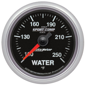 AutoMeter 880890 Autometer Sport-Comp II 2-1/16in 100-250F SPN 110 Water Temp Gauge